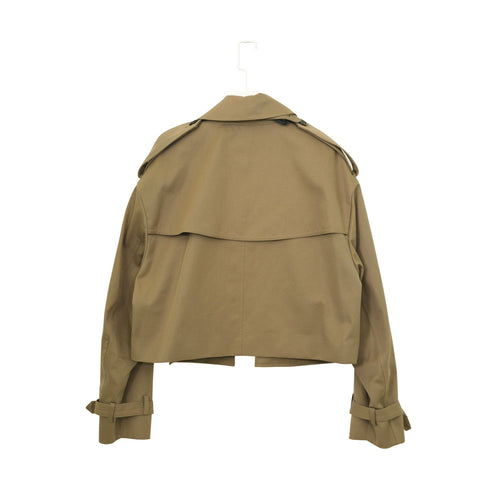 CROPPED TRENCH COAT/BIG FIT-BEIGE-