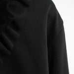 フリルフーディカットソー-BLACK-