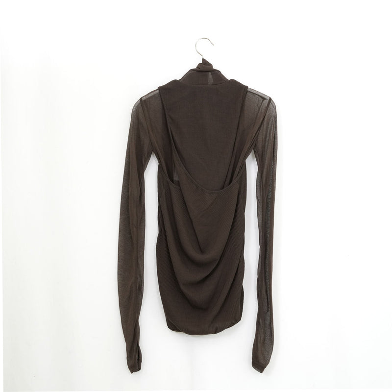 SHEER TWIST BACK TOP-BLACK-