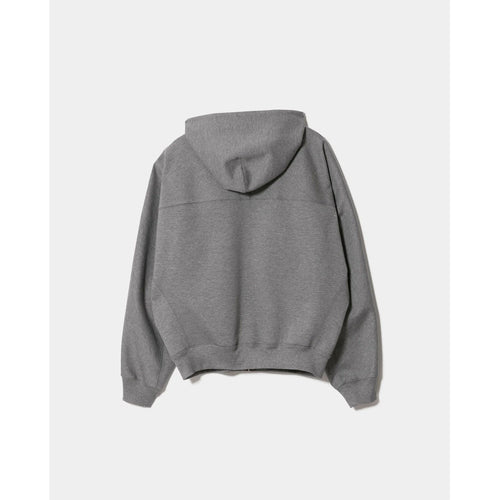 compact double jersey zip up parka-gray-