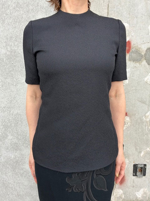 新品タグ付き Back ribbon jacquard top Floral Jacquard Open Back Top -BLACK- – THEMARKET