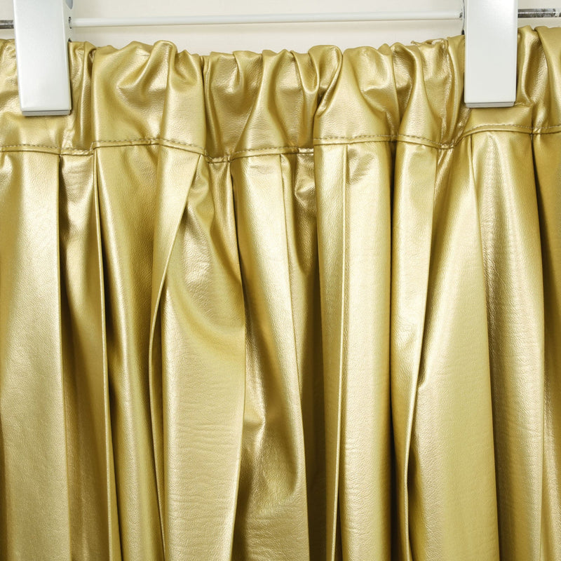 フェイクレザープリーツスカート-GOLD-