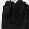 フリルフーディカットソー-BLACK-