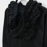 フリルフーディカットソー-BLACK-