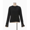Detachable Embroidery Cuff Knitted Cardigan-black-