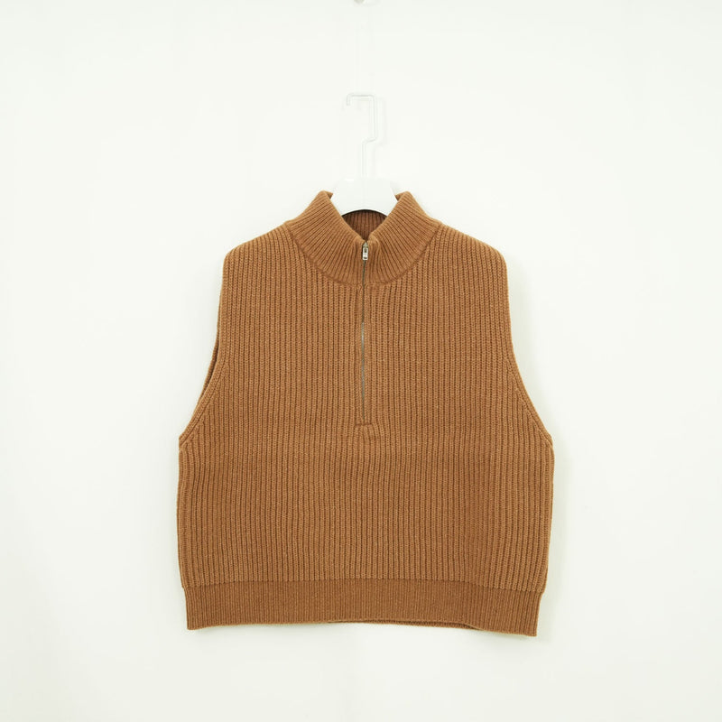 RIBBED KNIT WOOL VEST