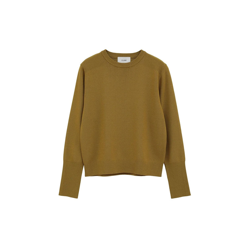 BASIC COMPACT KNIT TOPS -BEIGE-