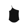 ONE SHOULDER RIB TANK-BROWN-