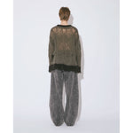 flip wooledmohair damaged pullover-dark brown-