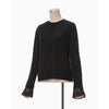 Detachable Embroidery Cuff Knitted Cardigan-black-
