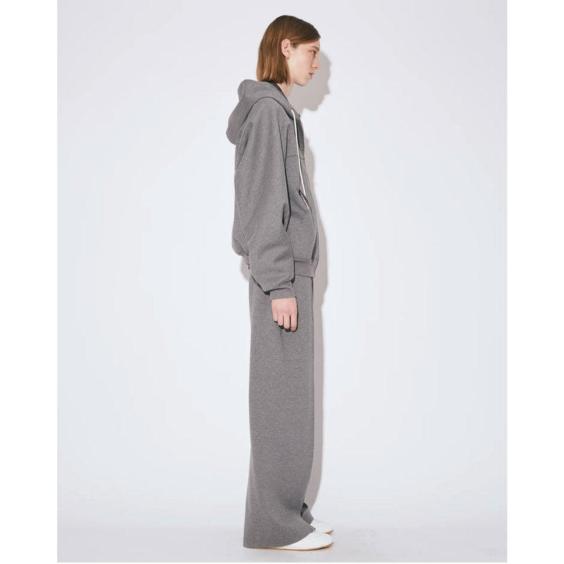 compact double jersey zip up parka-gray-