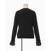 Detachable Embroidery Cuff Knitted Cardigan-black-