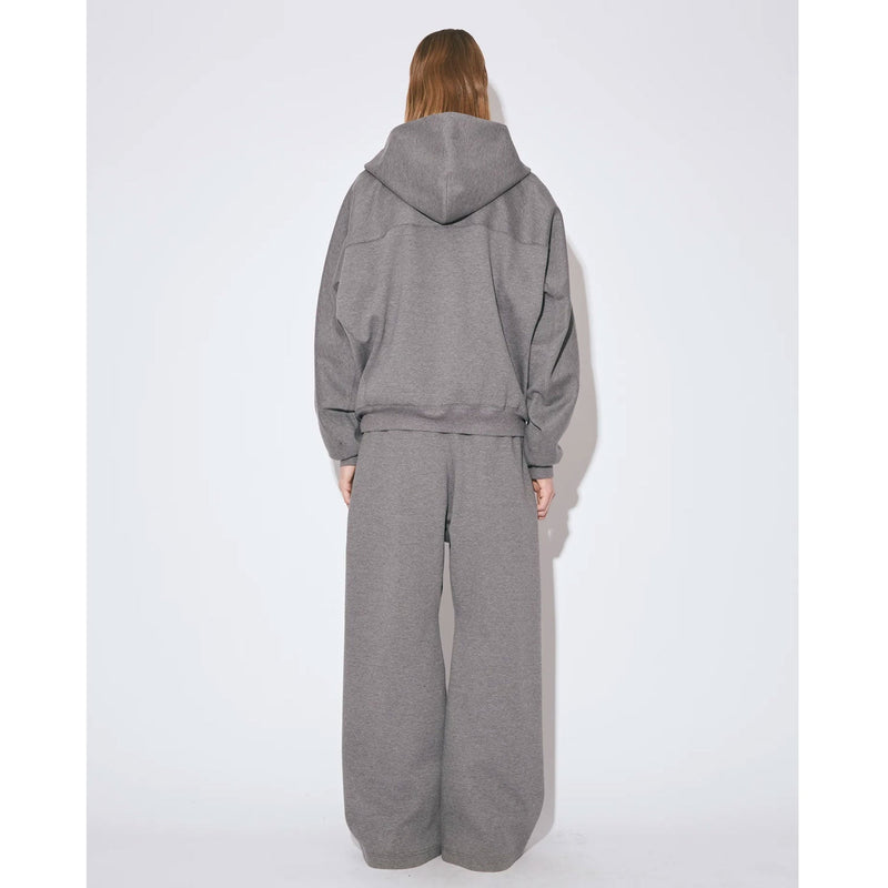 compact double jersey zip up parka-gray-