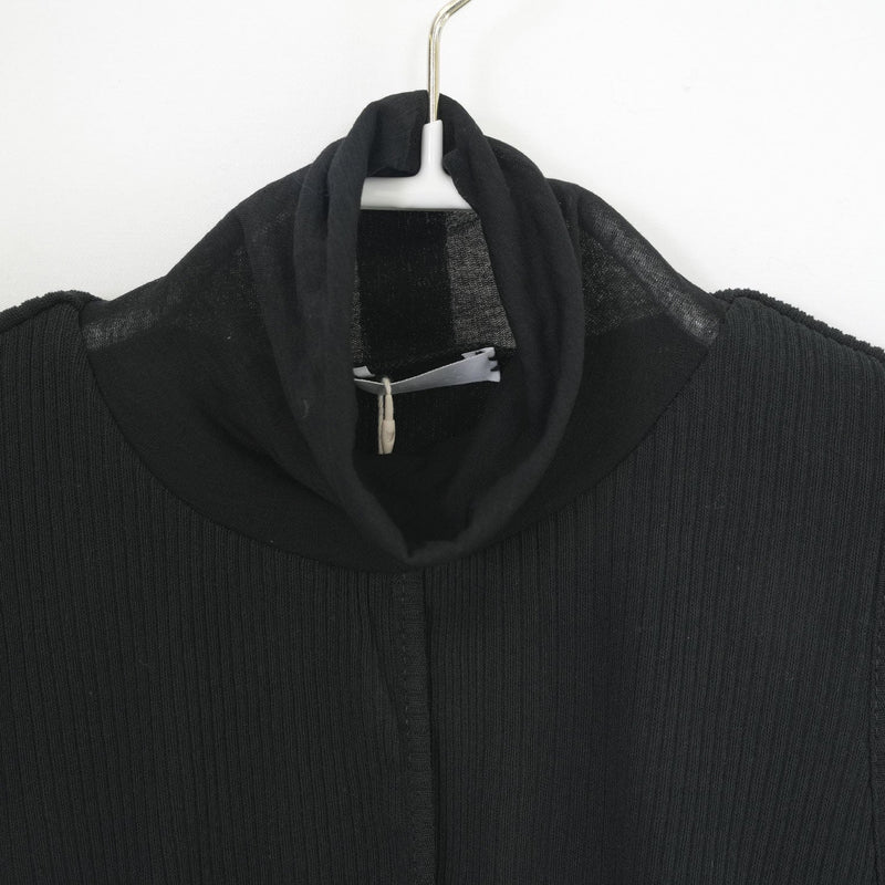 SHEER TWIST BACK TOP-BLACK-