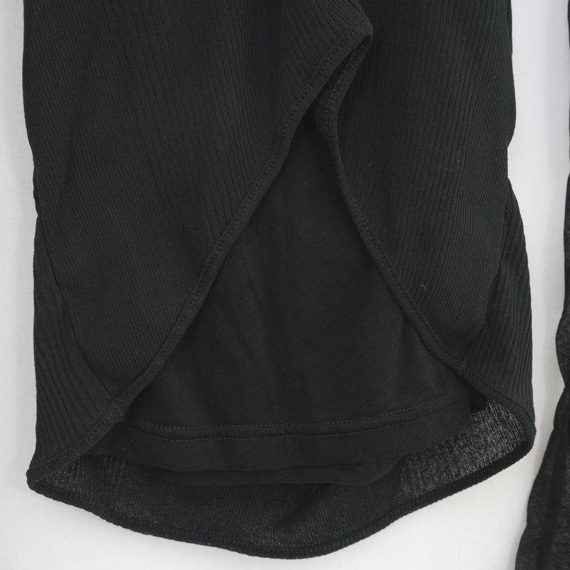 SHEER TWIST BACK TOP-BLACK-