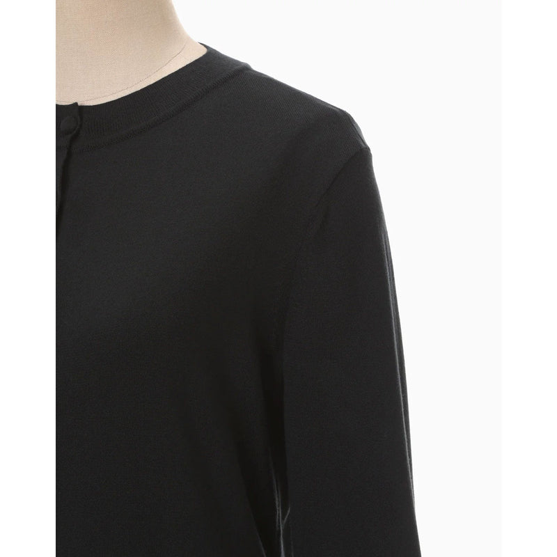 Detachable Embroidery Cuff Knitted Cardigan-black-