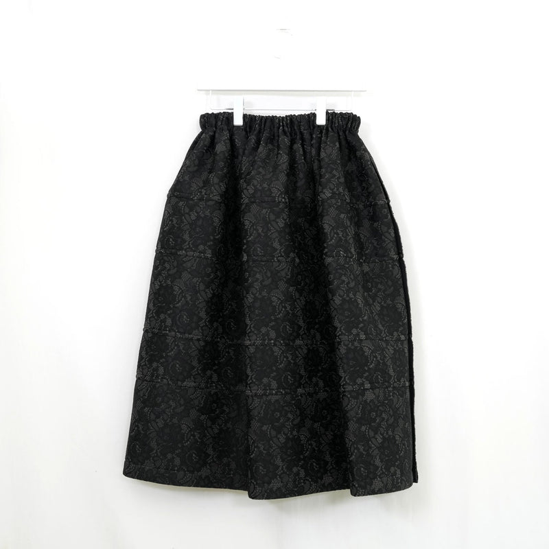 エステルレースボンディングスカート-BLACK-