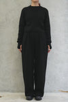 CROPPED SWEATER -BLACK-