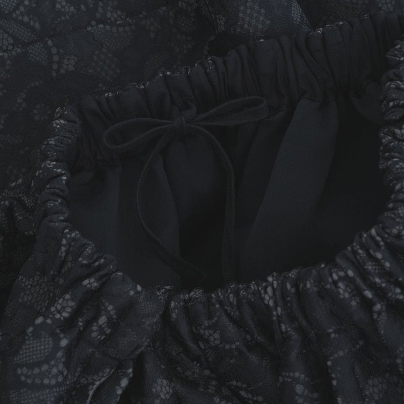 エステルレースボンディングスカート-BLACK-