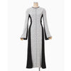 Floral Jacquard Fraise Stitch Dress - white