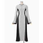 Floral Jacquard Fraise Stitch Dress - white