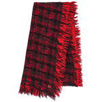 HOLED PLAID WOOL SCARF