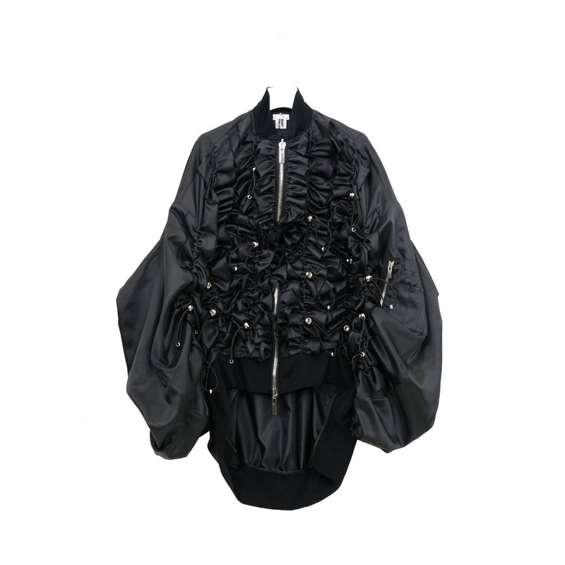 シャーリングブルゾン-BLACK-