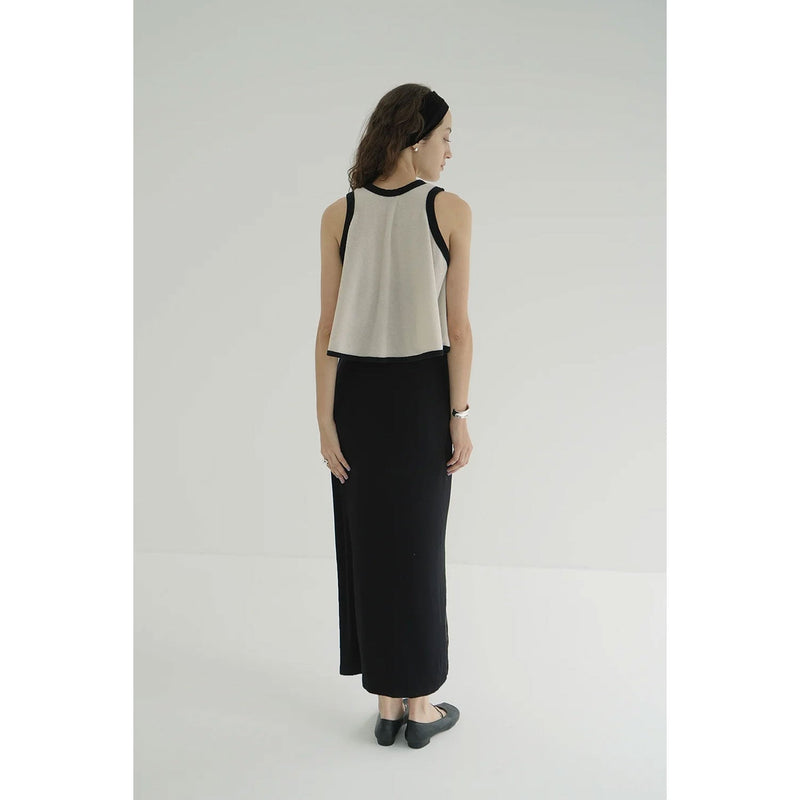 PILE FLARE TANK TOPS -BROWN-