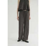 PILE LINE PANTS -BROWN-