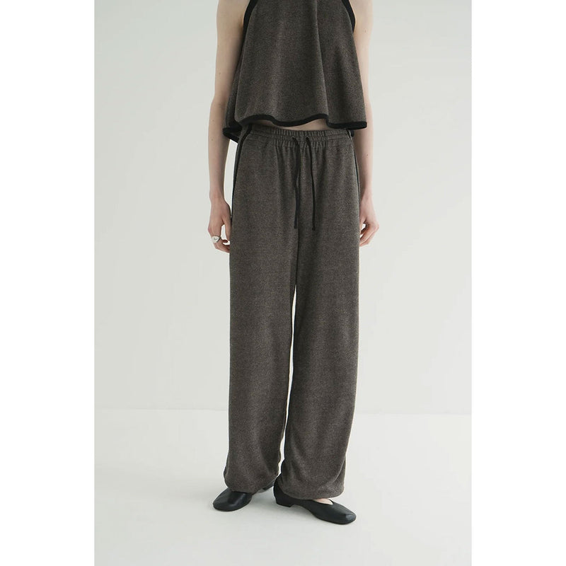 PILE LINE PANTS -BROWN-