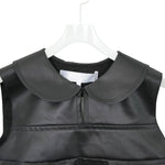 フェイクレザーブラウス-BLACK-