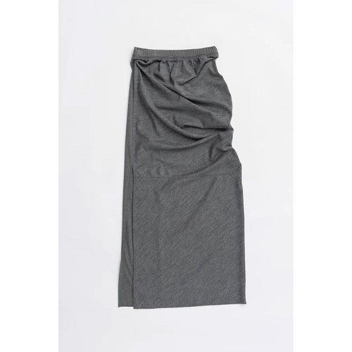 Wool Slouchy Skirt-GREY-