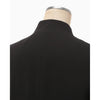 Acetate Polyester Collarless Double Breasted Suit Jacket - black
