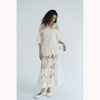 SHEER FLOWER LACE SHIRTS -IVORY-