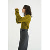 YAK V NECK KNIT TOPS -MUSTARD-