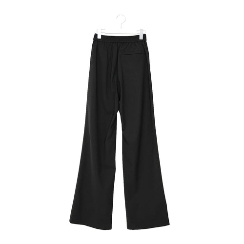 STRETCH WIDE-LEG PANTS-BLACK-