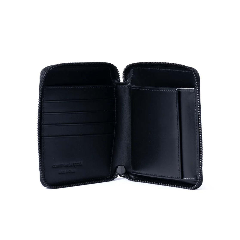 VERY BLACK FULL ZIP AROUND WALLET
