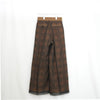 SHEER PLAID WIDE PANTS-C/BROWN-