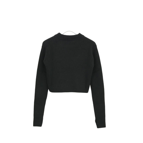 CROPPED SWEATER -BLACK-