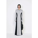 Floral Jacquard Fraise Stitch Dress - white
