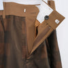 SHEER PLAID WIDE PANTS-C/BROWN-