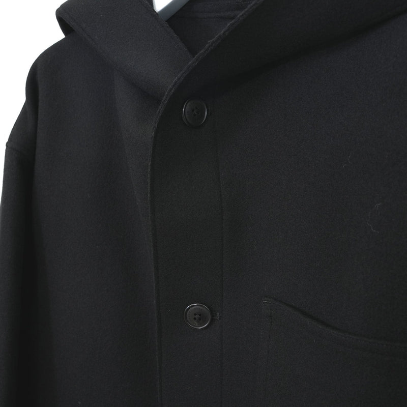 MELTON HOODED WORK COAT-COYOTE BROWN-