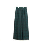 SHEER PLAID WIDE PANTS-C/BROWN-