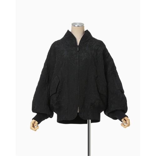 Floral Jacquard Triple Cloth Jacket-black-