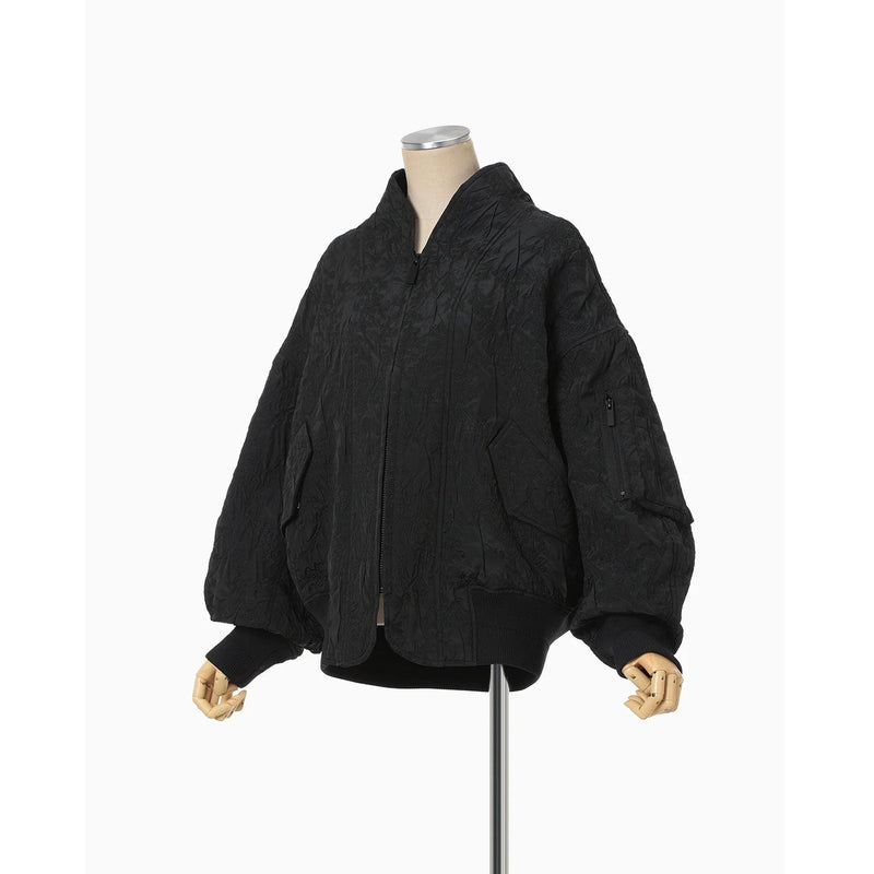 Floral Jacquard Triple Cloth Jacket-black-