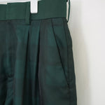 SHEER PLAID WIDE PANTS-C/BROWN-