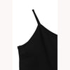 ONE SHOULDER RIB TANK-BROWN-