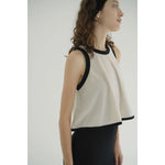 PILE FLARE TANK TOPS -BROWN-