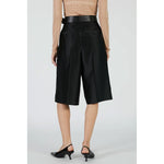 Organza Bermuda Pants-BLACK-