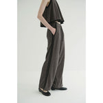 PILE LINE PANTS -BROWN-